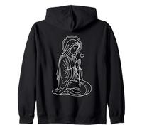 Praying Our Lady Line Art Zip Hoodie