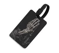 Praying Skeleton Hands Dark Fantasy Luggage Tag Travel Bag Suitcase Baggage Name Tags