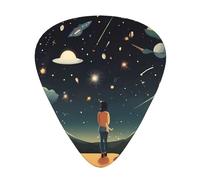 Praying under the starry sky Prints Guitar Picks - 12-Piece Set with 3 Different Thicknesses, Suitable for Electric and Acoustic Guitars
