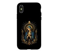 Praying Virgin Mary Art Deco Catholic Sacred Icon Artwork Case for iPhone X/XS