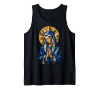 Praying Virgin Mary Geometric Sacred Catholic Icon Art Tank Top