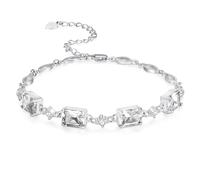 praymos April Birthstone Bracelets for Women Mom Mother's Grandma Sterling Silver Women's Bracelets Baguette Bracelet Birthstone Jewelry Gifts…