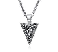 praymos Arrowhead Necklace for Mens 925 Sterling Silver Viking Arrow Amulet Pendant Personalized Jewellery for Men, 20'' +2'' Stainless Steel Chain