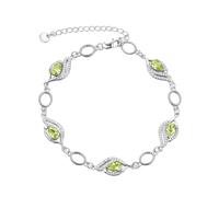 praymos August Birthstone Bracelets for Women Mom Mother's Grandma Sterling Silver Women's Bracelets Pear Shape Bracelet Peridot Birthstone Jewelry Gifts