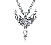 praymos Celtic Knot Necklace Irish 925 Sterling Silver Religious Cross Protective Triquetra Trinity Triangle Pendant Necklace Jewellery for Men Women