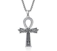 praymos Dainty Ankh Necklace Sterling Silver Ankh Pendant Egyptian Necklace Ankh Charm Pendant Jewelry Minimalist Necklace