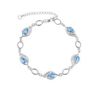 praymos December Birthstone Bracelets for Women Mom Mother's Grandma Sterling Silver Women's Bracelets Pear Shape Bracelet Pink Birthstone Jewelry Gifts