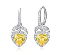 PRAYMOS Heart Earrings for Women Sterling Silver Birthstone Earrings for Women Small Silver Hoop Earrings Mother's Day Gifts