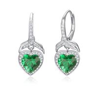PRAYMOS Heart Earrings, Sterling Silver May Birthstone Earrings for Women Small Silver Heart Hoop Earrings Mother's Day Gifts …
