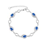 praymos September Birthstone Bracelets for Women Mom Mother's Grandma Sterling Silver Women's Bracelets Pear Shape Bracelet Birthstone Jewelry Gifts