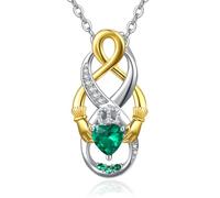 praymos Sterling Silver Irish Jewelry Celtic Claddagh Infinity Knot Scottish Pendant Necklace for Women Teen Girls Mum Daughter (Claddagh necklace)