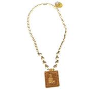 PRAYVERSE Wooden Carving Hanuman ji Shree Bageswar Balaji Sarkar Dham Sita Ram Handmade Locket/Pendant with Wood Hare Ram Carving Beads Mala
