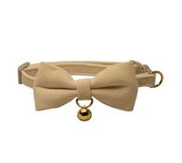 Prazcci Cat Collar,Solid Color,for All Life Stages,Breakaway Safe Release Buckle,Jingle Bell,Bow Tie(White)