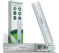 Prazisure Digital Angle Finder, Stainless Steel Protractor for Woodworking | 200mm Angle Measuring Tool for Carpentry and DIY, 2 Batteries Included
