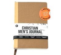 Prazoli Christian Bible Prayer Journal For Men 3-Month Refill - Study Scripture Notebook & Planner Daily Devotional Undated | Religious Jesus Faith Gifts for Graduation, Pastor Baptism & Church