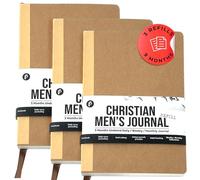 Prazoli Christian Bible Prayer Journal For MEN 9-Month Refill - Study Scripture Notebook & Planner Daily Devotional Undated | Religious Jesus Faith Gifts for Graduation, Pastor Baptism & Church