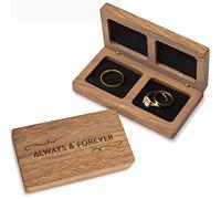Prazoli Ring Box - Wedding Ceremony Keepsake, Rustic Wooden Ring Bearer Box Holder
