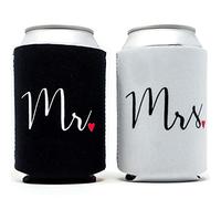 Prazoli Wedding Can Coolers Mr and Mrs Gifts - Just Married Decorations, Wedding Day & Honeymoon Essentials, Presents for Newlywed Gifts for Couples, Wedding Gifts for Bride to Be and Groom