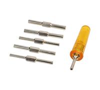 PRAZTECH® Clock Mainspring Let-Down Key Tool Kit | Includes 6 Double-Ended Chuck Rods (12 Arbor Sizes) + Ergonomic Handle | Clock Winding Arbor Release Tool for Watchmakers & Repair