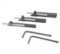 PRAZTECH® New Set of 3 Mini Lathe Cut Off Parting Tool Holders 6,8 & 10 mm Shanks with HSS Blades | Small UNIMAT EMCO Lathe Watch Makers | Mini Lathe Cutting Tool | DIY Workshop Garage