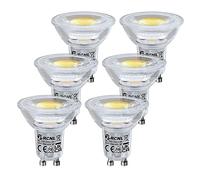 PRCNL GU10 LED Bulbs 3.5W Neutral White 4000K, 50W Halogen Lamp Equivalent, AC 230V 385 Lm, Non Dimmable No Flicker 38° PAR16 Spotlight, 360° Beam Angle Energy Efficient Focus Reflectorlamp, Pack of 6