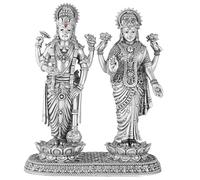 PRD CARATCAFE Silver 925 Vishnu Laxmi Idol Statue, 44+ GMS God Narayan Lakshmi Murti Solid Silver for Home Pooja & Gift Article