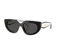 Prada PR D02S 20G08Z Woman Sunglasses Acetate Black Grey Round Normal