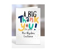 Pre-Algebra Lecturer card, Thank You, Thanks, Thankyou, Miss you Goodbye, Farewell, Gifts for men, women, presents for Christmas, female, male, A5-151_138