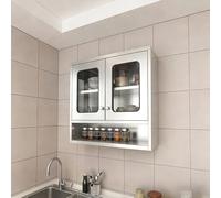 Pre-assembled 39.3in Stainless Steel Wall Cabinet with Sliding Doors 2-Tier Kitchen Storage Cupboard Ideal for Coffee Bar and nized Spaces