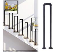 Pre-Assembled Black Wooden Balusters for Indoor Railing - 18 Pack, 85cm (33.4") - & Slish Safe Solut for Steps & Floors - Ideal for Industrial/Residential Use