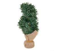 Pre-Assembled for mini Tree 20cm for Office Party Decoration(30cm) | 20cm height, pre-decorated branches, PVC material, cloth base, for instant festive display