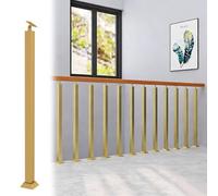 Pre Assembled Indoor Stair Railing Columns, Heavy Duty Staircase Post/Barandas para Escaleras, Outdoor Decor Balisters Stair Railing for Concrete Steps(Gold,95cm/38in(H))