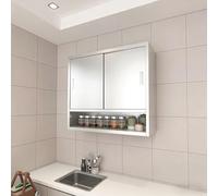 Pre-assembled Stainless Steel Wall Cabinet with Sliding Doors - 2-Tier Kitchen Storage Cupboard for Coffee Bar Modern Design 100cm/39.3in& Stylish Solution