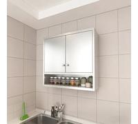 Pre-assembled Stainless Steel Wall Cabinet with Sliding Doors - 2-Tier Kitchen Storage Cupboard for Coffee Bar 100cm/39.3in -& Stylish nizing Solution