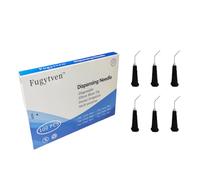 Pre-Bent Blunt Tip Dispensing 18g Needles 100Pcs for Disposable Dental Irrigation, Liquid Dispenser, Oil or Glue Applicator, and Liquid or Ink Refilling (Black) Fugytven