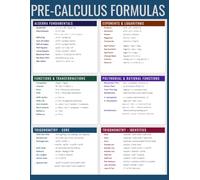 Pre-Calculus Formulas Graph Paper Notebook: Quad Ruled Journal with Formula Reference Covers and Interior Study Pages | 109 Pages | 8.5 x 11