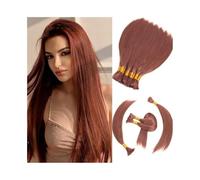 Pre-Colored 33# Dark Auburn Brazilian Remy Hair Straight No Weft Bulk Hair Bundles for Braiding(28 Inch)