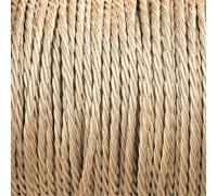 PRE-CUT 3 Meter Length Vintage Styled British Gold Coloured Cloth Covered Braided Twist Flex - Electric Cable 3 Core Electrical Wire 8Amp Lighting Flex 0.75mm² Antique Gold Flex Lightning Lamp Cord