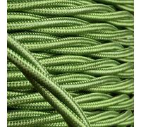 PRE-CUT 3 Meter Length Vintage Styled British Green Coloured Cloth Covered Braided Twist Flex - Electric Cable 3 Core; Electrical Wire 3Amp; Lighting Flex 0.50mm