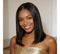 Pre Cut Lace Wear And Go Glueless Wig Human Hair, 12 Inch Bob Wig Human Hair Lace Front Wig, 4x4 Pre Cut Lace 150% Density Glueless Wigs for Black Women