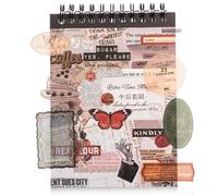 Pre-Cut Vintage Sticker Book, 50 Sheets Precut Stickers,Antiquarian Sticker Book, for Journaling, Scrapbooking, Junk Journal, Collage, and Paper Crafts