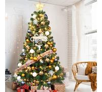 Pre-decorated Artificial Christmas Tree, Medium-sized Realistic Tree, Green, Foldable, Suitable For Offices, Homes, Porches, Outdoors, Schools, And Shopping Malls(1.8m/6ft)