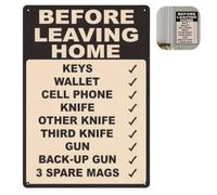 Pre-Departure Checklist Sign, Daily Exit Reminder Wall Plaque, Before Leaving House Reminder Sign, Funny Home Door Decor, Durable Family Organization Sign (M-20 * 30cm)