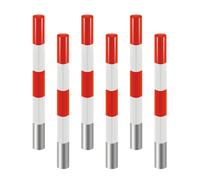 Pre Embedded Safe Bolds Galvanized Steel Parking Posts for Traffic Control & Construct Caut Red 6 Pack 7.6cm x 100cm (3in x 39.4in)