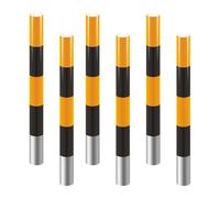 Pre Embedded Yellow Safe Bolds Galvanized Steel Traffic Control Posts for Parking & Road Construct 6 Pack 7.6 x 120cm (3 x 47.2in)