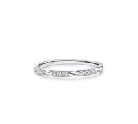 Pre Engagement Ring, Best Friends Rings Classic Twisted Design with Round Diamond 14K White Gold Size I 1/2