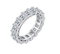 Pre Engagement Ring, Moissanite Engagement Rings Set for Women 14K White Gold 5mm Eternity Size I 1/2