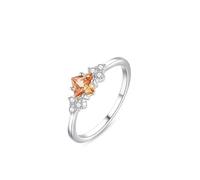 Pre Engagement Ring, Ring Womens with Created Gemstone Silver 18K White Gold Size S 1/2