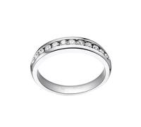 Pre Engagement Ring, Silver Rings Aesthetic with 0.35Ct Diamond 18K White Gold Size T 1/2