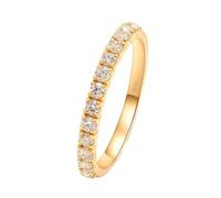 Pre Engagement Ring, Simple Rings for Women 0.4ct Round Created Diamond 18.1K Yellow Gold Size R 1/2